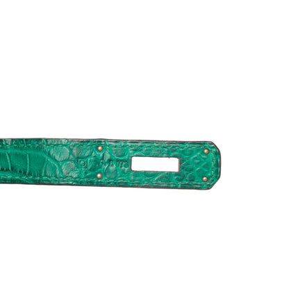 Hermes Matte Alligator Birkin 35 Malachite 8 of 18
