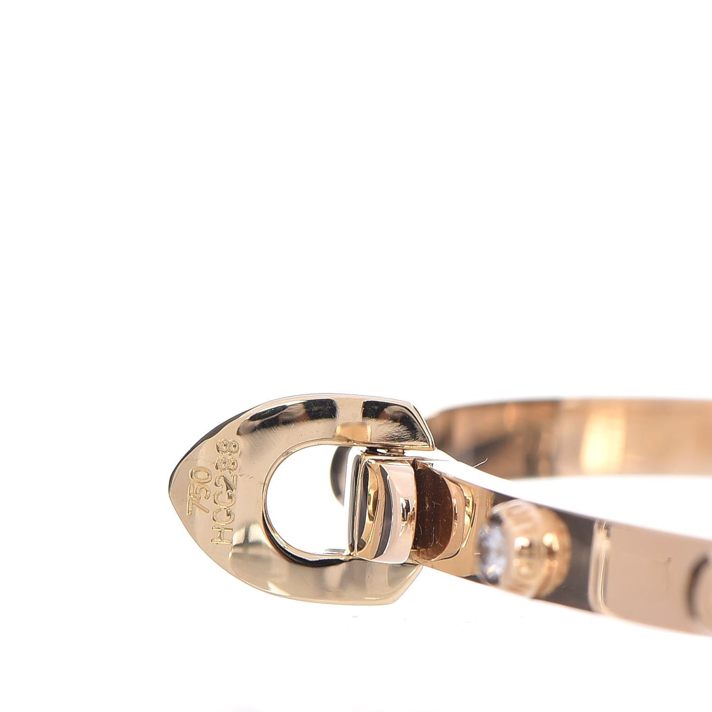18K Yellow Gold Diamond Clous Bracelet 17
