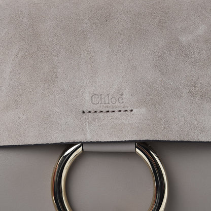 Chloe Suede Calfskin Small Faye Shoulder Bag Motty Grey 9 of 9