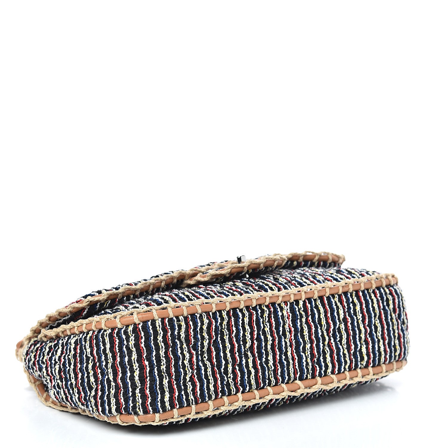 Chanel Tweed Woven Single Flap Brown Multicolor 4 of 10