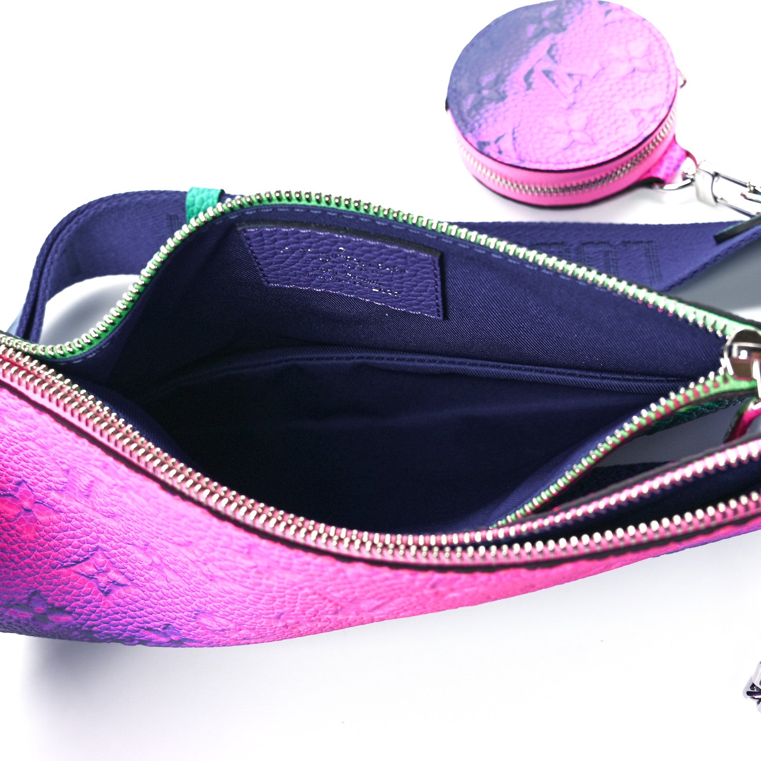 Louis Vuitton Taurillon Illusion Trio Pouch Bleu Rose 5 of 12