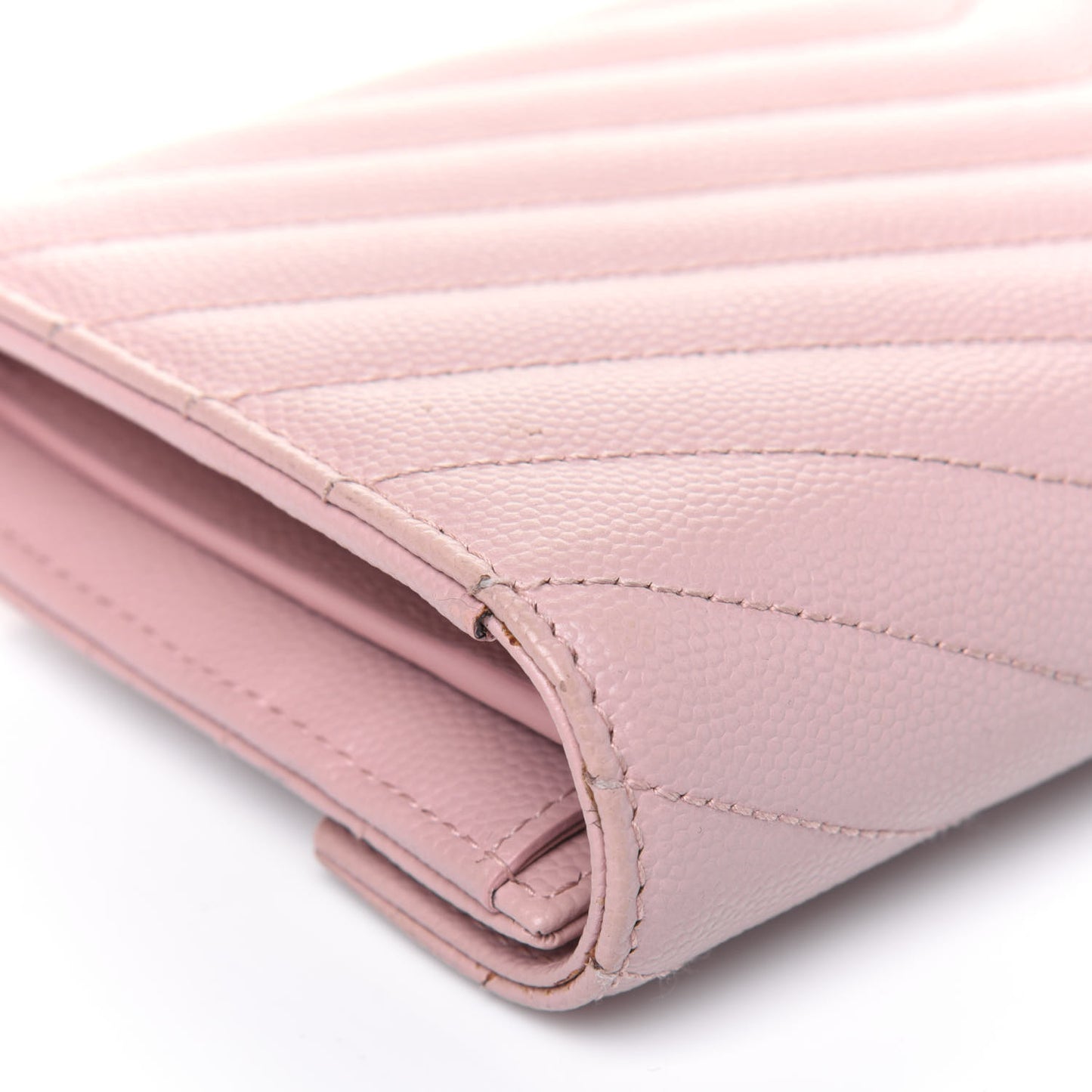 Grain De Poudre Matelasse Chevron Monogram Flap Wallet Pale Pink
