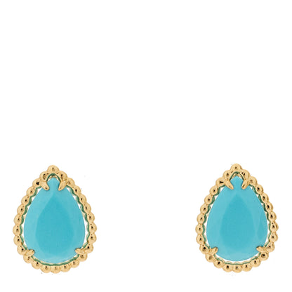 Boucheron 18K Yellow Gold Turquoise Serpent Boheme Stud Earrings 1 of 5