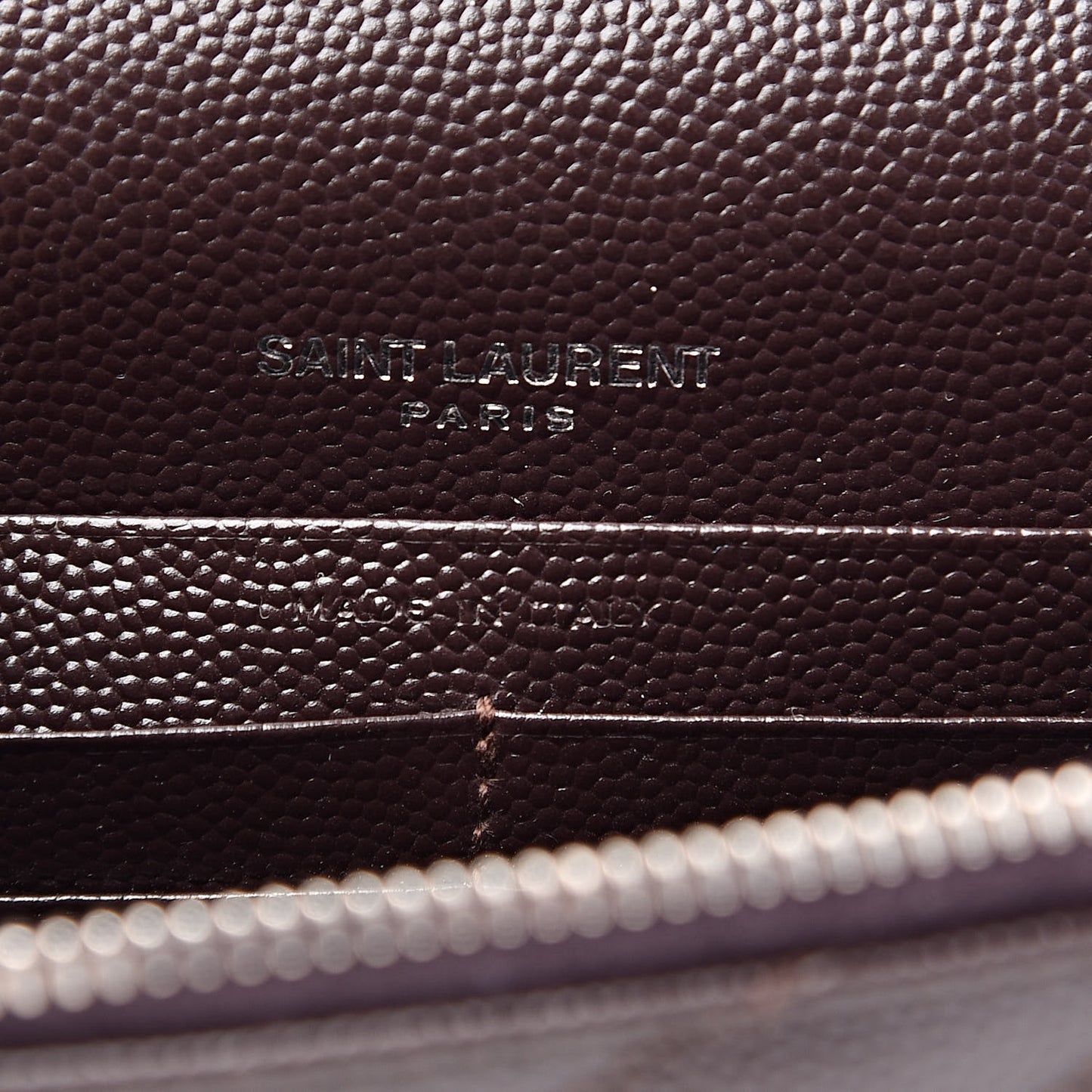Grain De Poudre Matelasse Chevron Monogram Envelope Chain Wallet Dark Brown