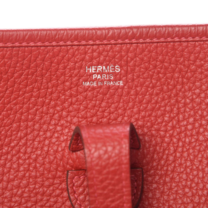 Hermes Taurillon Clemence Evelyne III PM Rouge Casaque 6 of 10