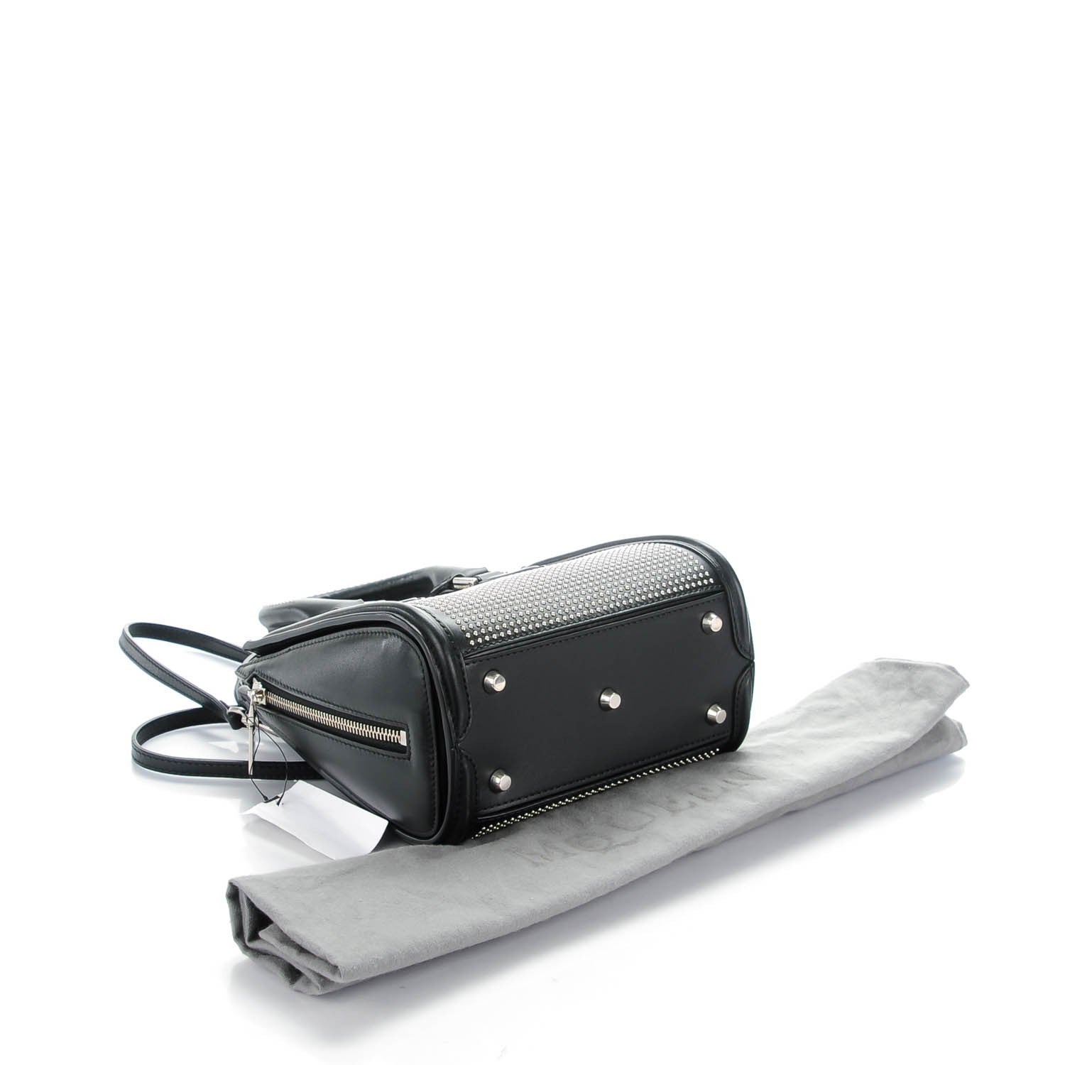 Alexander McQueen Calfskin Studded Mini Heroine Shoulder Bag Black 4 of 8