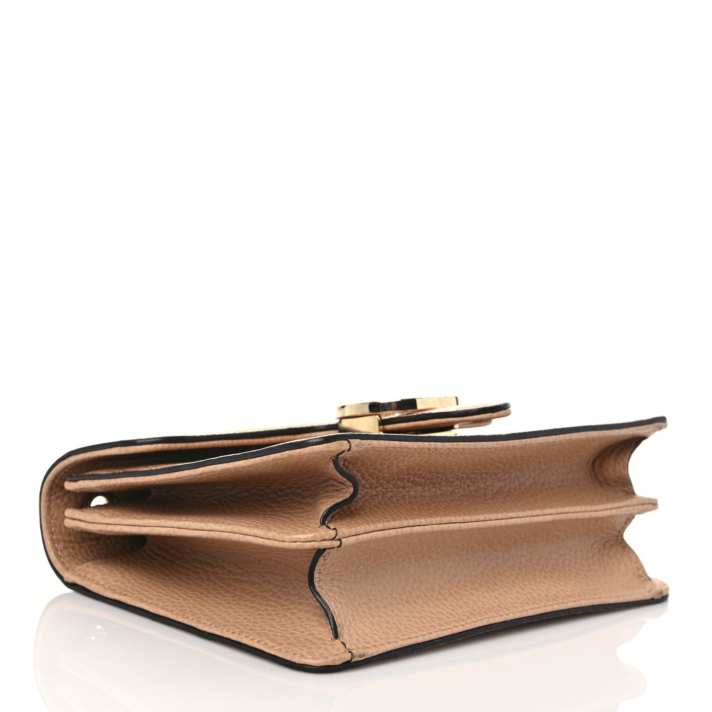 Dollar Calfskin Small Interlocking G Shoulder Bag Camelia