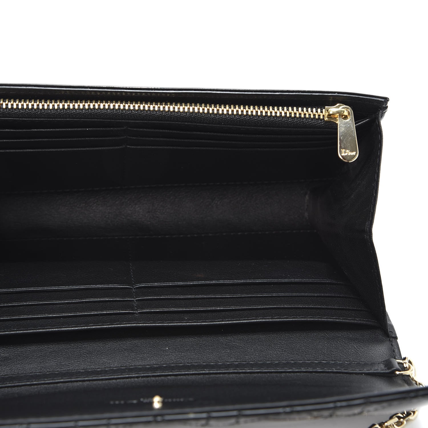 Christian Dior Patent Cannage Rendez-vous Chain Wallet Black 4 of 9