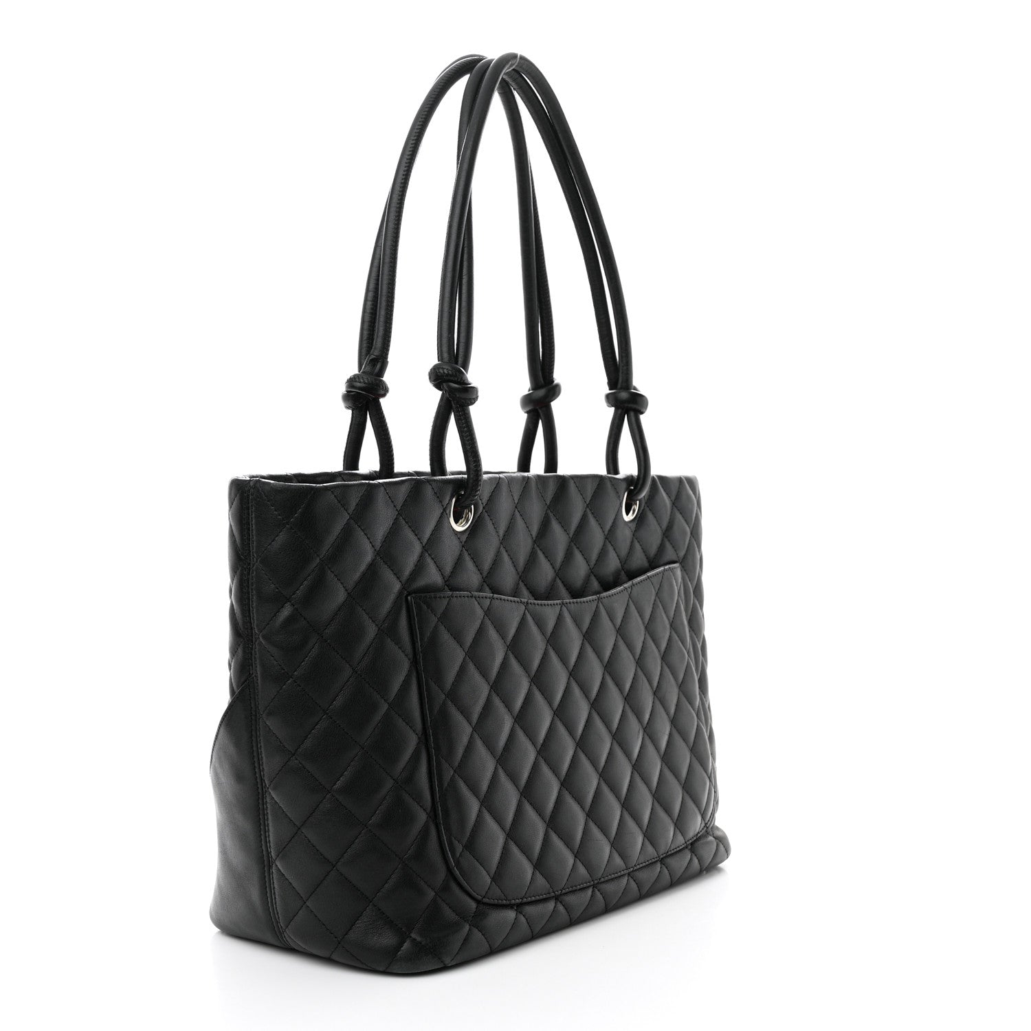 Chanel Calfskin Quilted Large Cambon Tote Black White 3 of 13