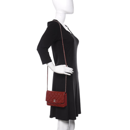 Chanel Patent Quilted Brilliant Wallet On Chain WOC Red 2 of 14