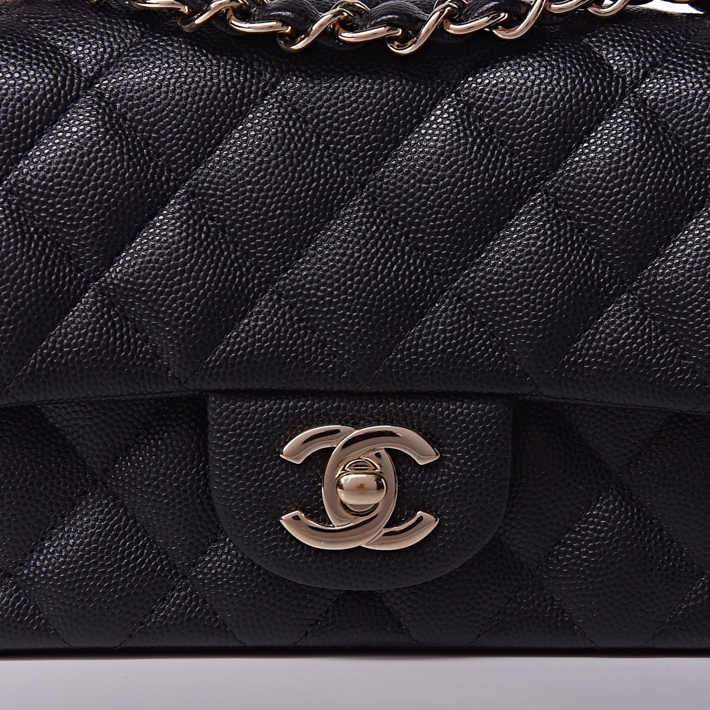 Caviar Quilted Mini Rectangular Flap Black