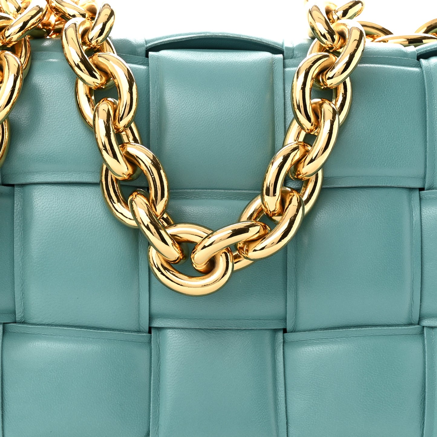 Lambskin Maxi Intrecciato Padded Chain Cassette Crossbody Bag Linoleum