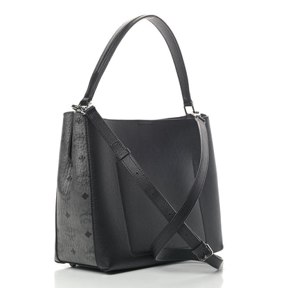 MCM Grained Calfskin Visetos Medium Sarah Hobo Black 2 of 5