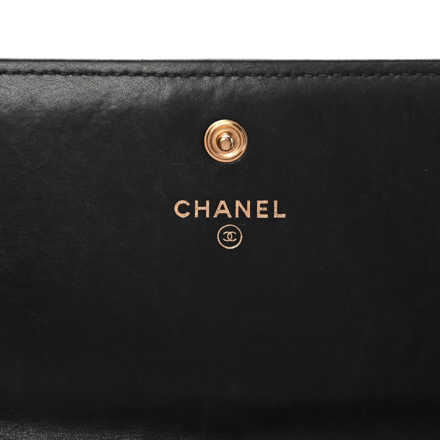 Chanel Calfskin Caviar Quilted Chevron Mixed Boy Wallet On Removable Chain Black 5 of 9