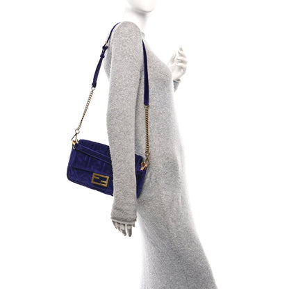 Fendi Velvet FF Embossed Baguette Viola Plus 2 of 10