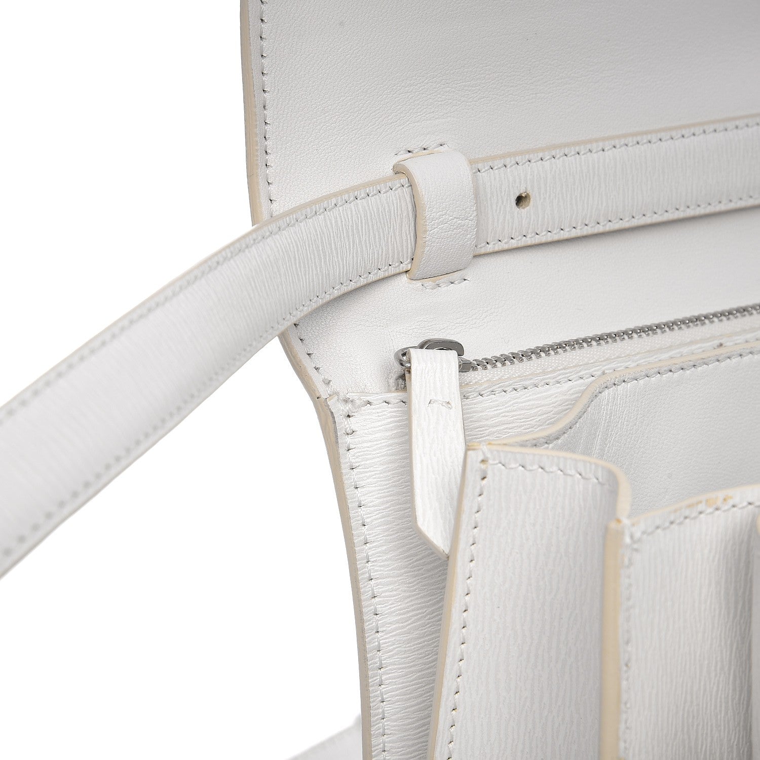 Celine Liege Calfskin Medium Classic Box Flap Bag White 9 of 9