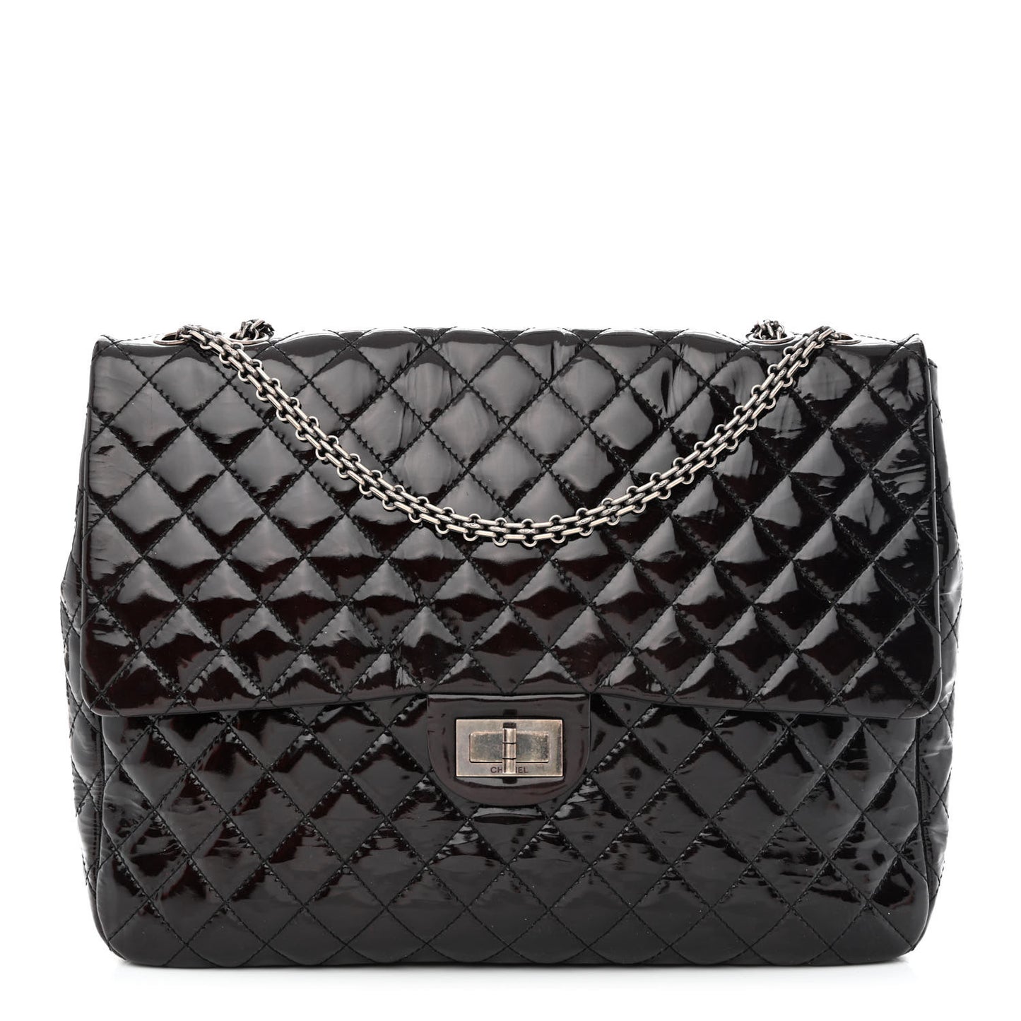 Patent Quilted Reissue XL Maxi Flap Black