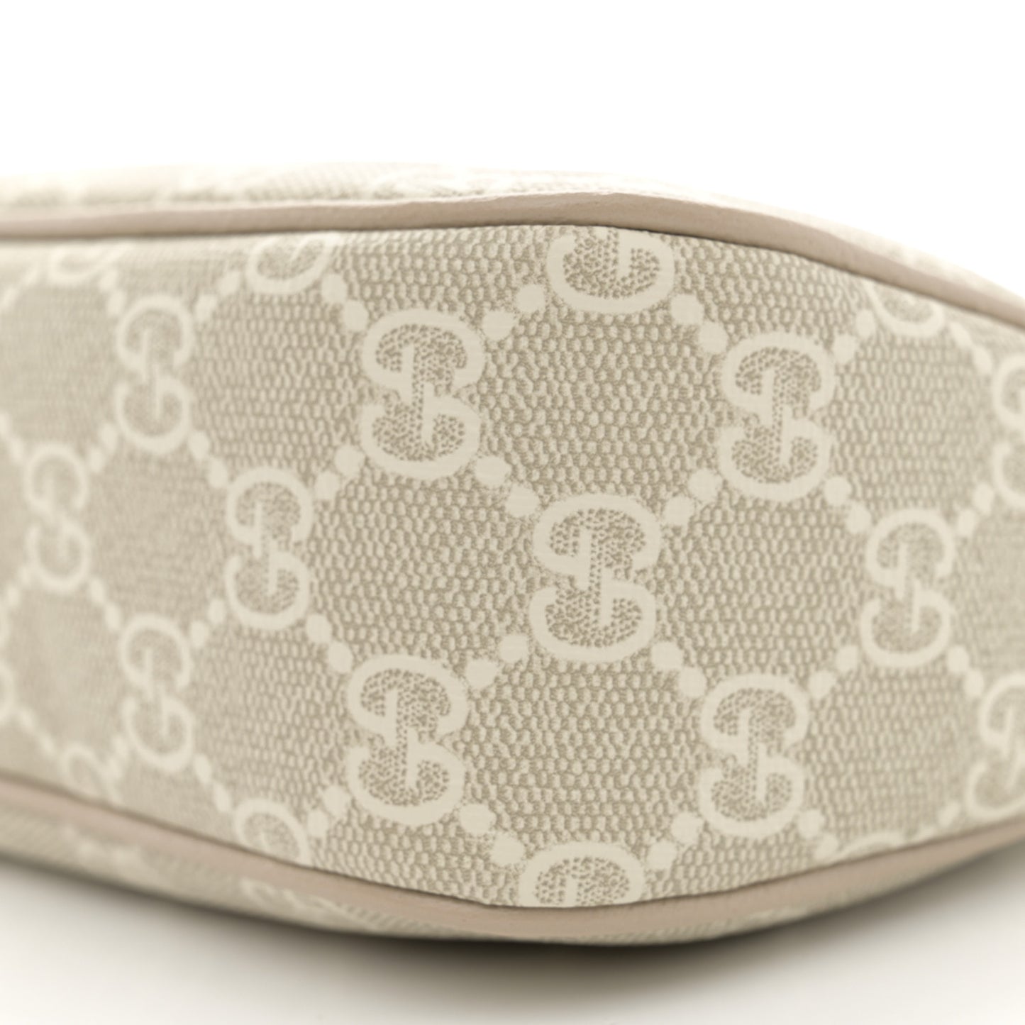 GG Supreme Monogram Textured Dollar Calfskin Web Small Ophidia GG Handbag Beige Mystic White Oatmeal