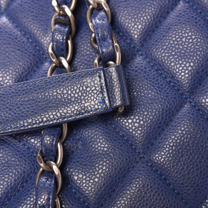 Chanel Caviar Quilted XXL Grand Shopping Tote GST Navy Blue 16 of 20