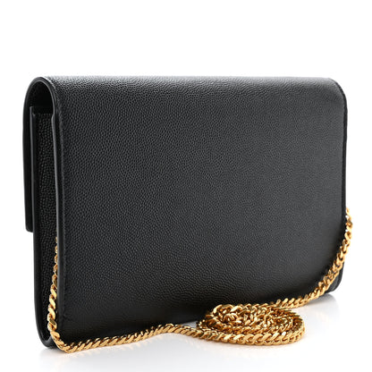 Saint Laurent Grain de Poudre Uptown Chain Wallet Black 4 of 14
