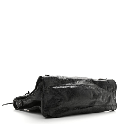 Balenciaga Agneau Classic Hardware City Logo Strap Black White 4 of 10