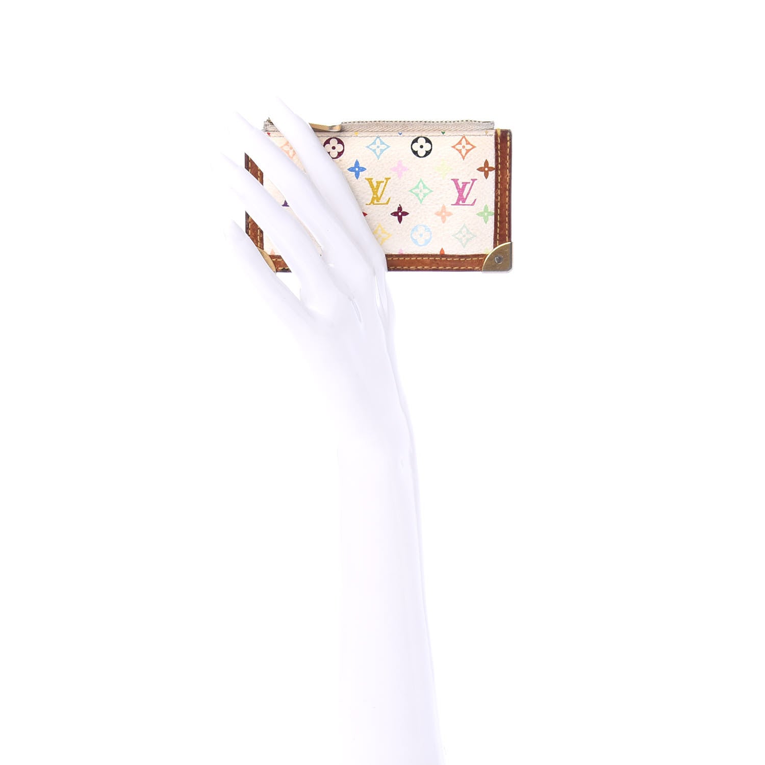 Louis Vuitton Monogram Multicolor Key Pouch White 2 of 7