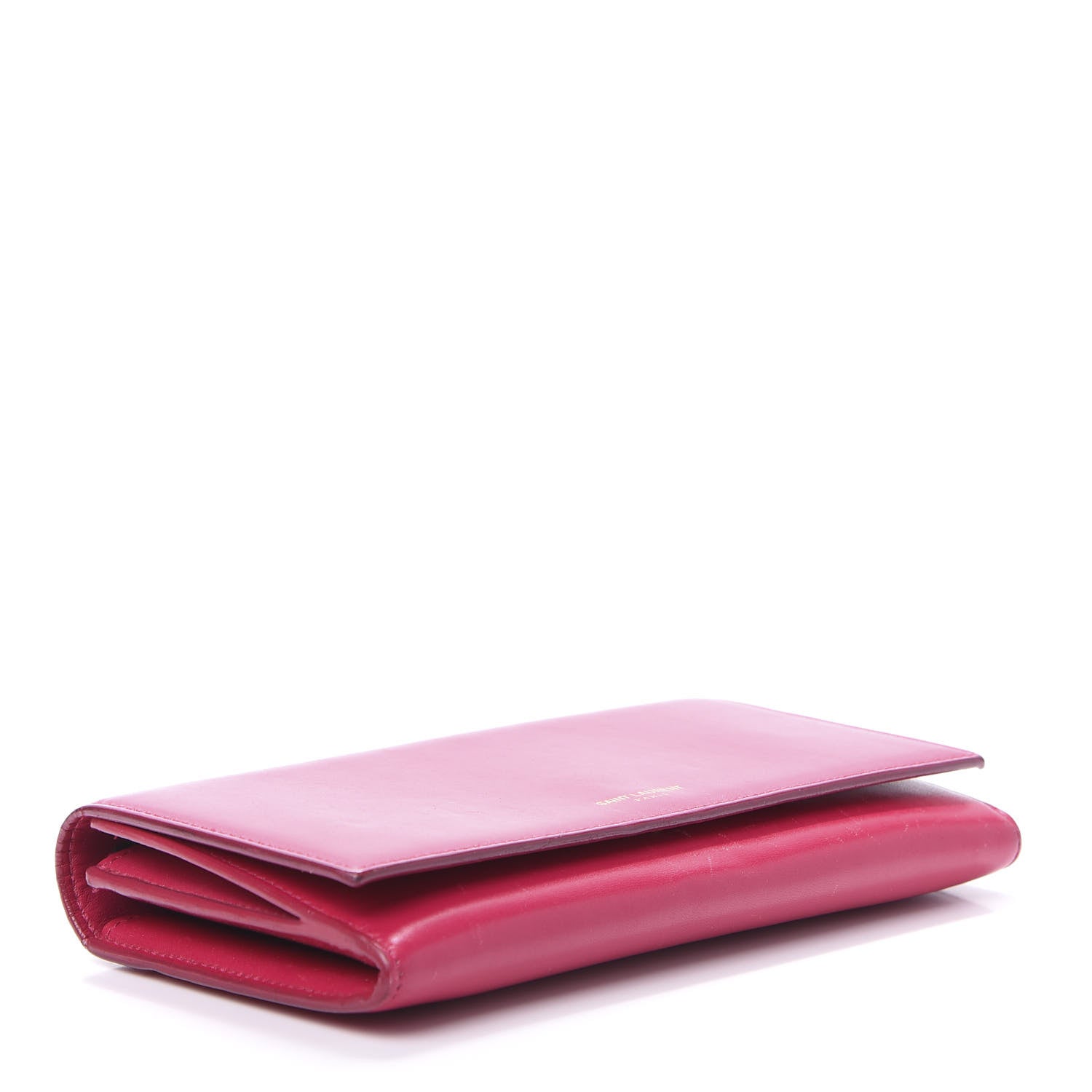 Saint Laurent Calfskin Classic Large Marquage Flap Wallet Pink 4 of 11