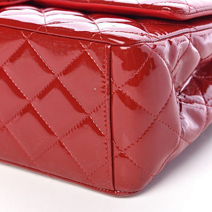 Chanel Patent Quilted Maxi Double Flap Red 10 of 14