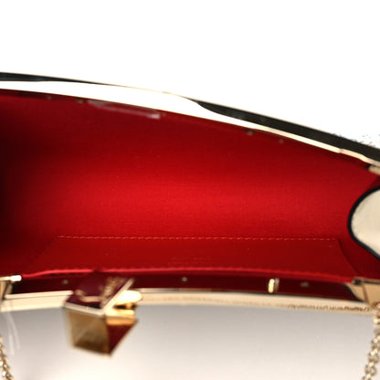 Christian Louboutin Suede Crystal Strass Small Palmette Clutch Moonlight Platine 4 of 5