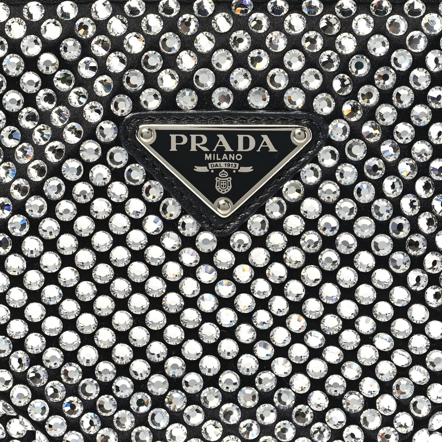 Prada Satin Crystal Triangle Pouch Cristal 7 of 9