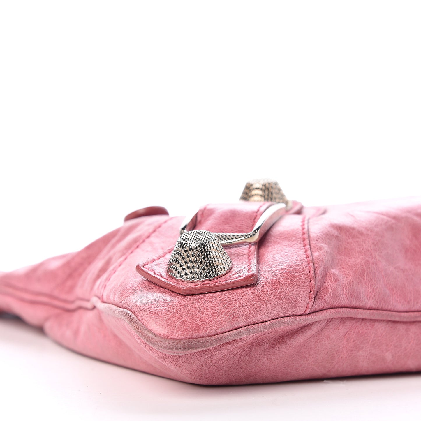 Agneau Giant 21 Silver Hardware Flat Handle Clutch Framboise