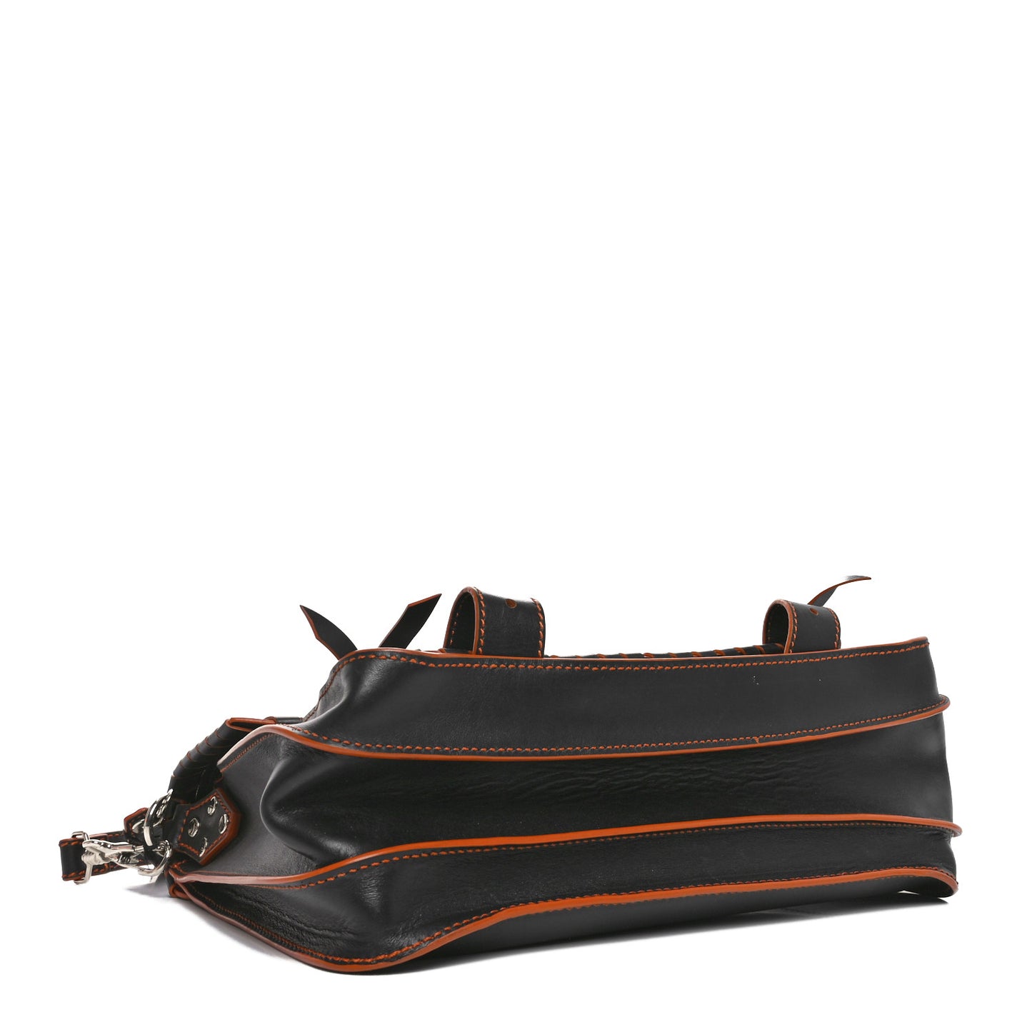Calfskin Medium Whipstitch PS1 Satchel Black Orange