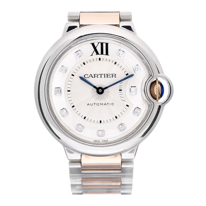 Cartier Stainless Steel 18K Pink Gold Diamond 36mm Ballon Bleu De Automatic Watch 1 of 7