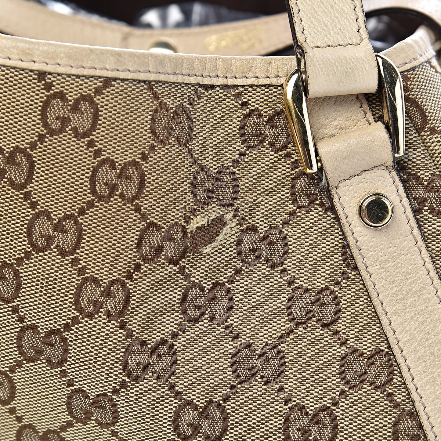 Monogram Medium Abbey Shoulder Bag Off White