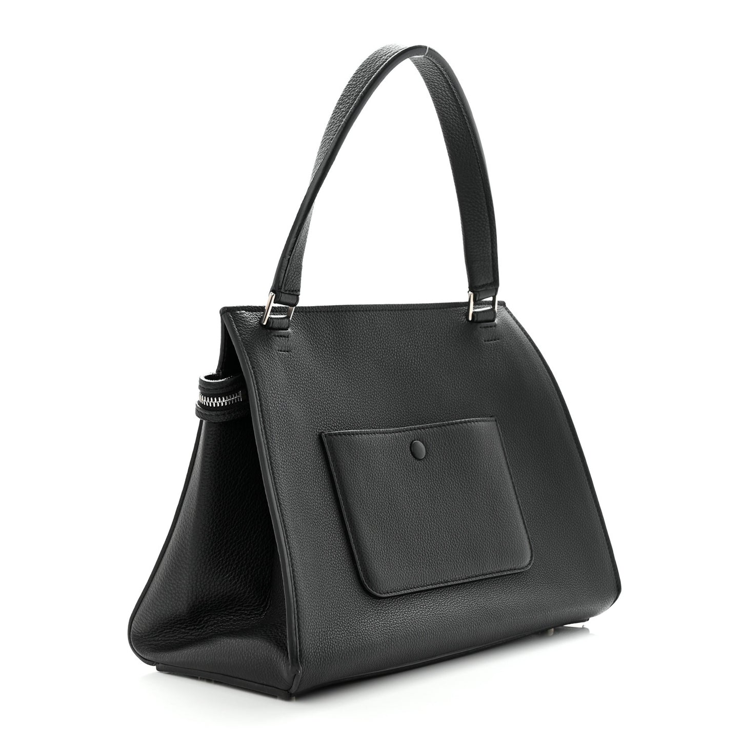 Supple Calfskin Medium Edge Shoulder Bag Black