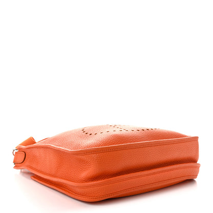 Hermes Taurillon Clemence EVELYNE III PM Orange 4 of 10