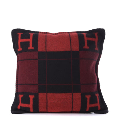 Hermes Wool Cashmere Avalon III Pillow PM Black Rouge 1 of 3
