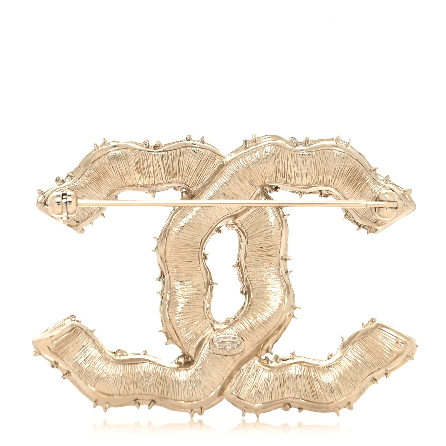 Crystal CC Camellia Express Brooch Gold