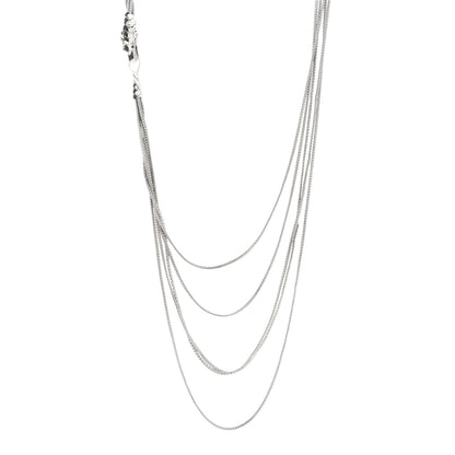 John Hardy Sterling Silver Black Spinel Blue Sapphire Naga Dragon Multi Chain Necklace 1 of 5