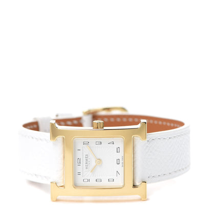 Hermes Stainless Steel Epsom 21mm Heure H Hour Quartz Watch Blanc 2 of 5