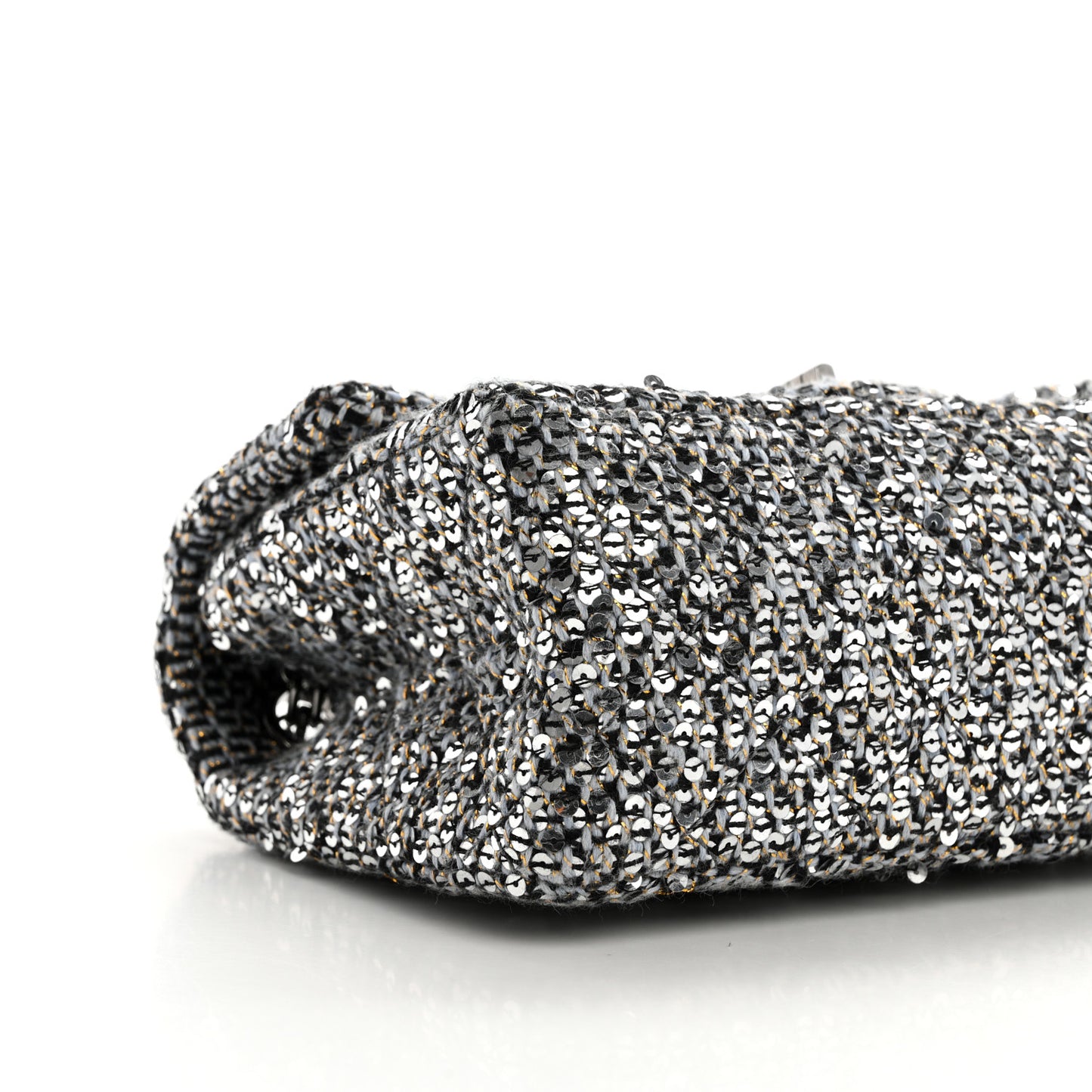 Tweed Quilted 2.55 Reissue Mini Flap Silver Black Gold