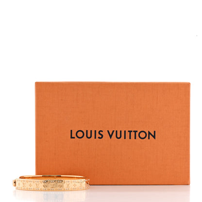 Louis Vuitton Brass Crystal Monogram Nanogram Strass Cuff M Gold 8 of 8