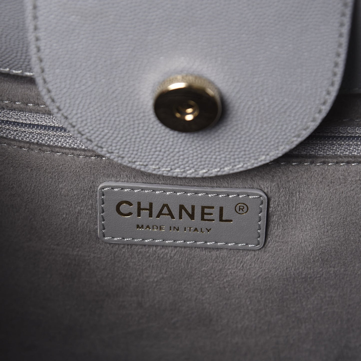 Caviar Studded Small Deauville Tote Grey