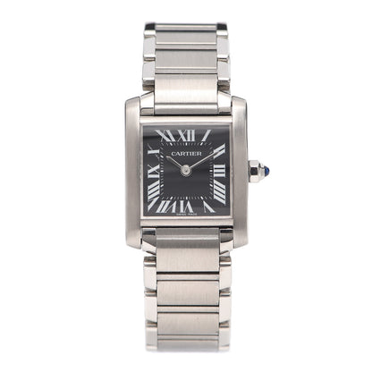 Cartier Stainless Steel 20mm Tank Francaise Quartz Watch Black 1 of 5