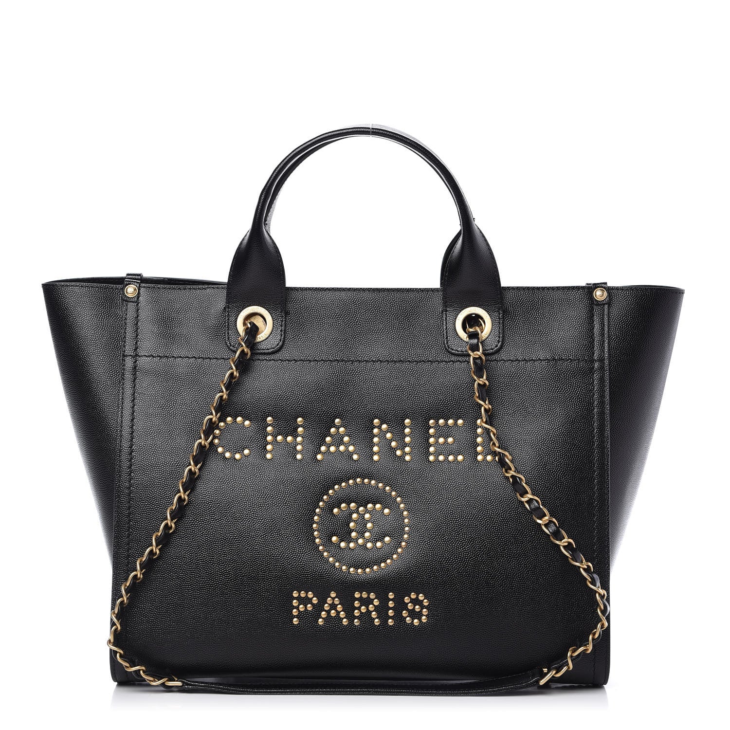 Chanel Caviar Small Studded Deauville Tote Black 1 of 10