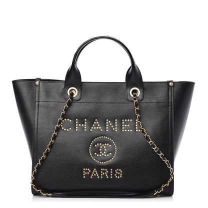 Chanel Caviar Small Studded Deauville Tote Black 1 of 10