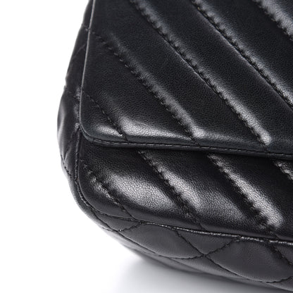 Chanel Lambskin Surpique Chevron Medium Single Flap Black 12 of 13