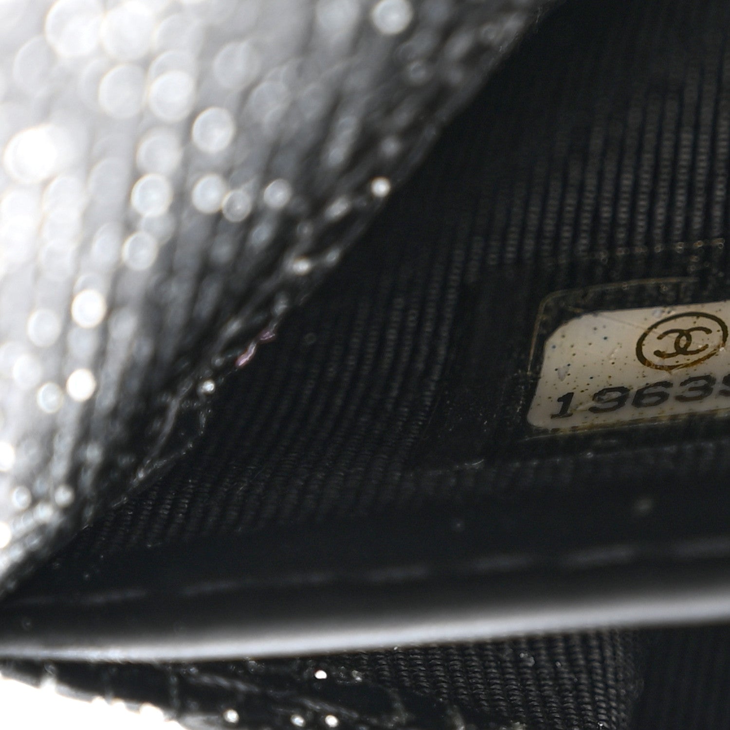 Chanel Glittered Calfskin Quilted Large Gusset Flap Wallet Dark Grey 8 of 8