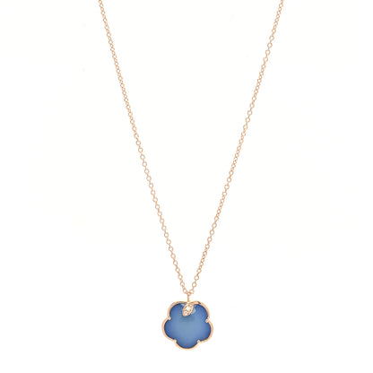 Pasquale Bruni 18K Rose Gold Diamond Lapis White Agate Doublet Necklace 1 of 5