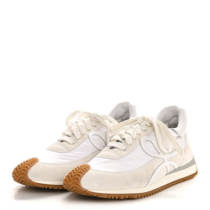 Loewe Nylon Suede Mens Flow Retro Runner Sneakers 45 White Dark Green 43 White 4 of 10